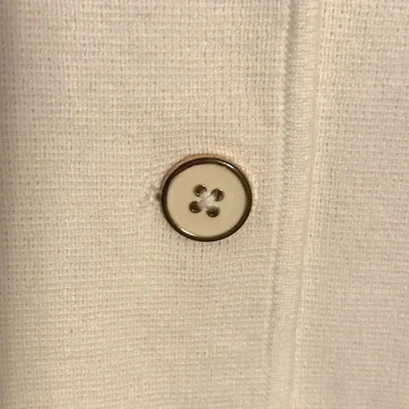 Talbots Crisp White 100% Cotton Coatigan Blazer with Button Detail - Picture 5 of 6